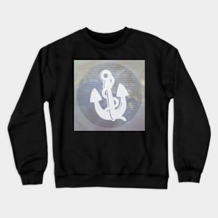 Anchor in fog and clouds on a vintage textured paper vector background, with grunge stains. Crewneck Sweatshirt